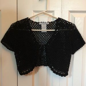 Black Crochet Cover Up Sweater